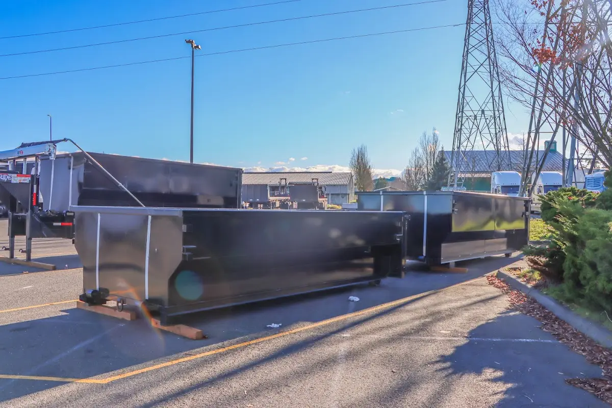 Roll-off dumpster ready for waste disposal at job site for Roofing Dumpster Rental in Foster City